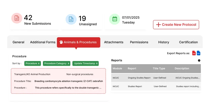 iacuc module under research administration software